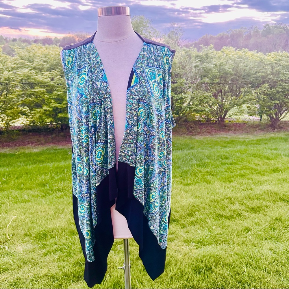Slinky Brand Open Front Sleeveless Cardigan